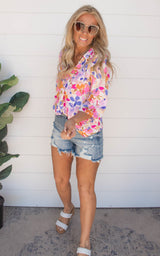Songs of Spring Floral V-Neck Top*