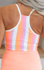 Sun Kissed High Rise Ribbed Swim Top |Sherbert Stripe (TOP ONLY)