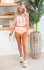 Sun Kissed High Rise Ribbed Swim Top |Sherbert Stripe (TOP ONLY)