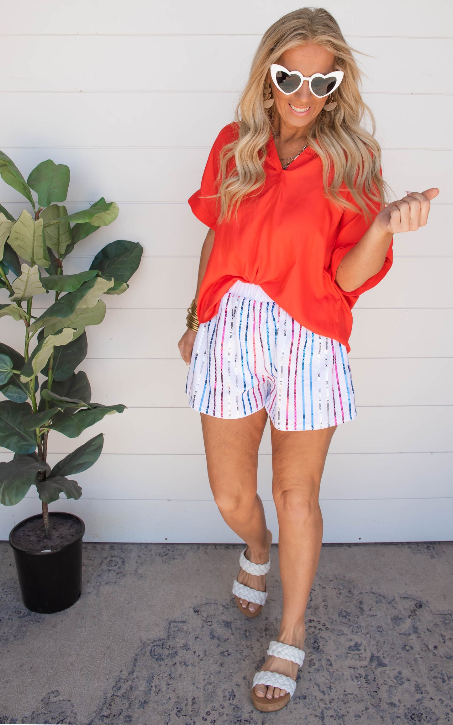 4th Of July Sequin Stripe Shorts | FINAL SALE