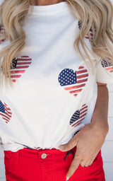 American Heart Embroidered T-shirt | FINAL SALE