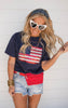 navy flag sequin top 