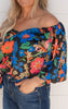 off the shoulder bold floral top 