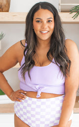 Traveler Knotted Front Swim Top | Lavender Love