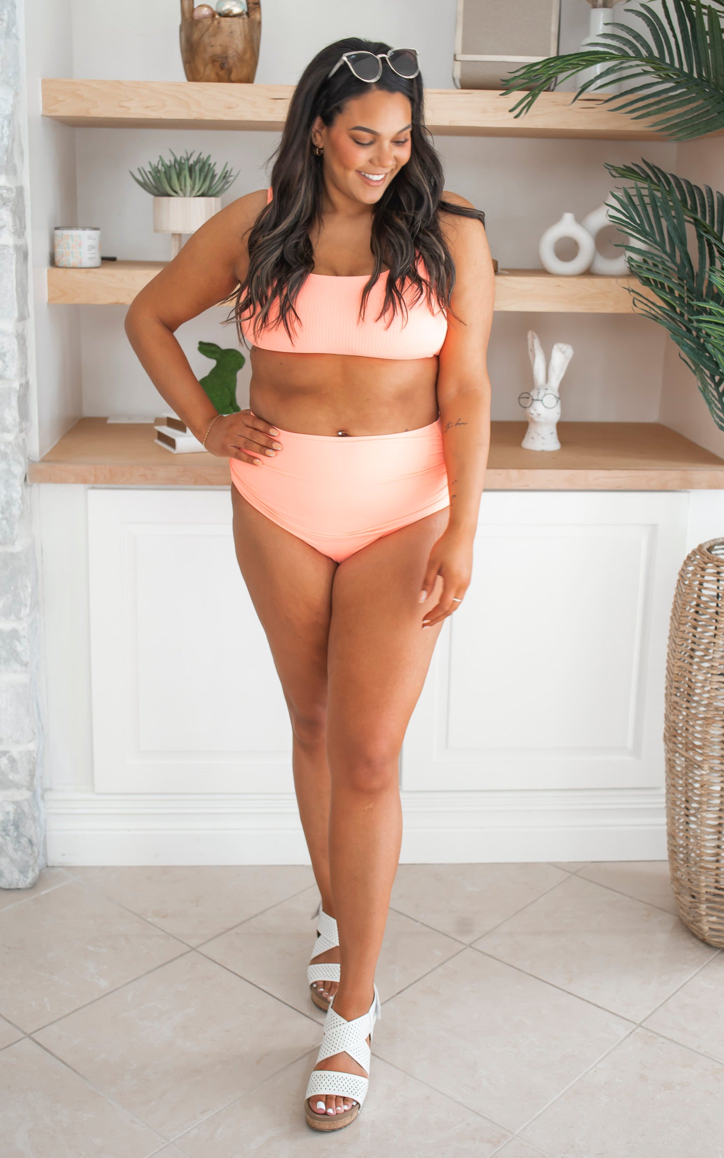 Barefoot Midi Ruched Swim Bottoms | Sherbert Splash