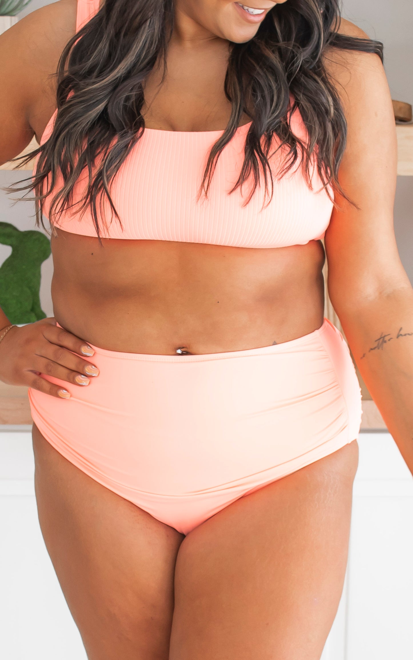 Barefoot Midi Ruched Swim Bottoms | Sherbert Splash