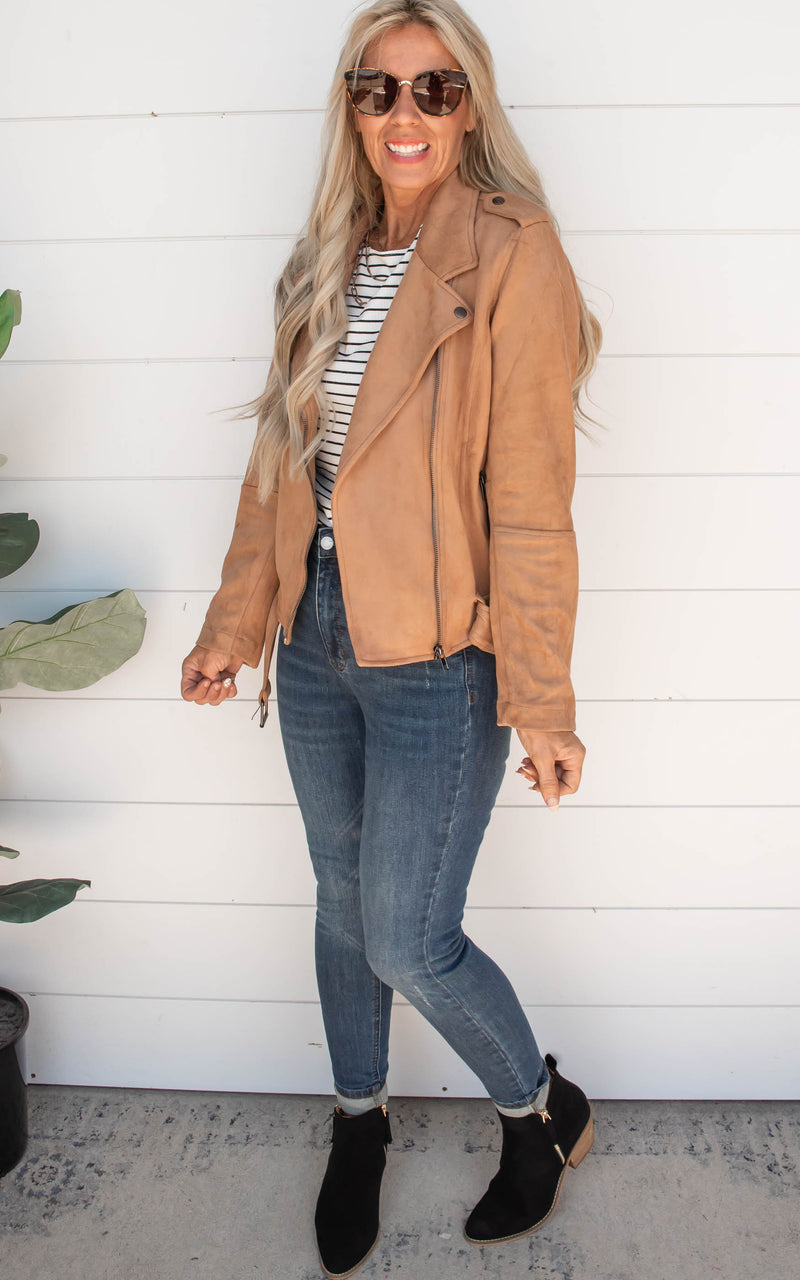 Soft and Cozy Suede Moto Jacket
