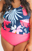 Chase Blue Floral Long Tankini Top w/ Banded Hem (TOP ONLY) - Final Sale