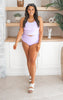 Sun Kissed High Rise Ribbed Swim Top | Lavender Love 