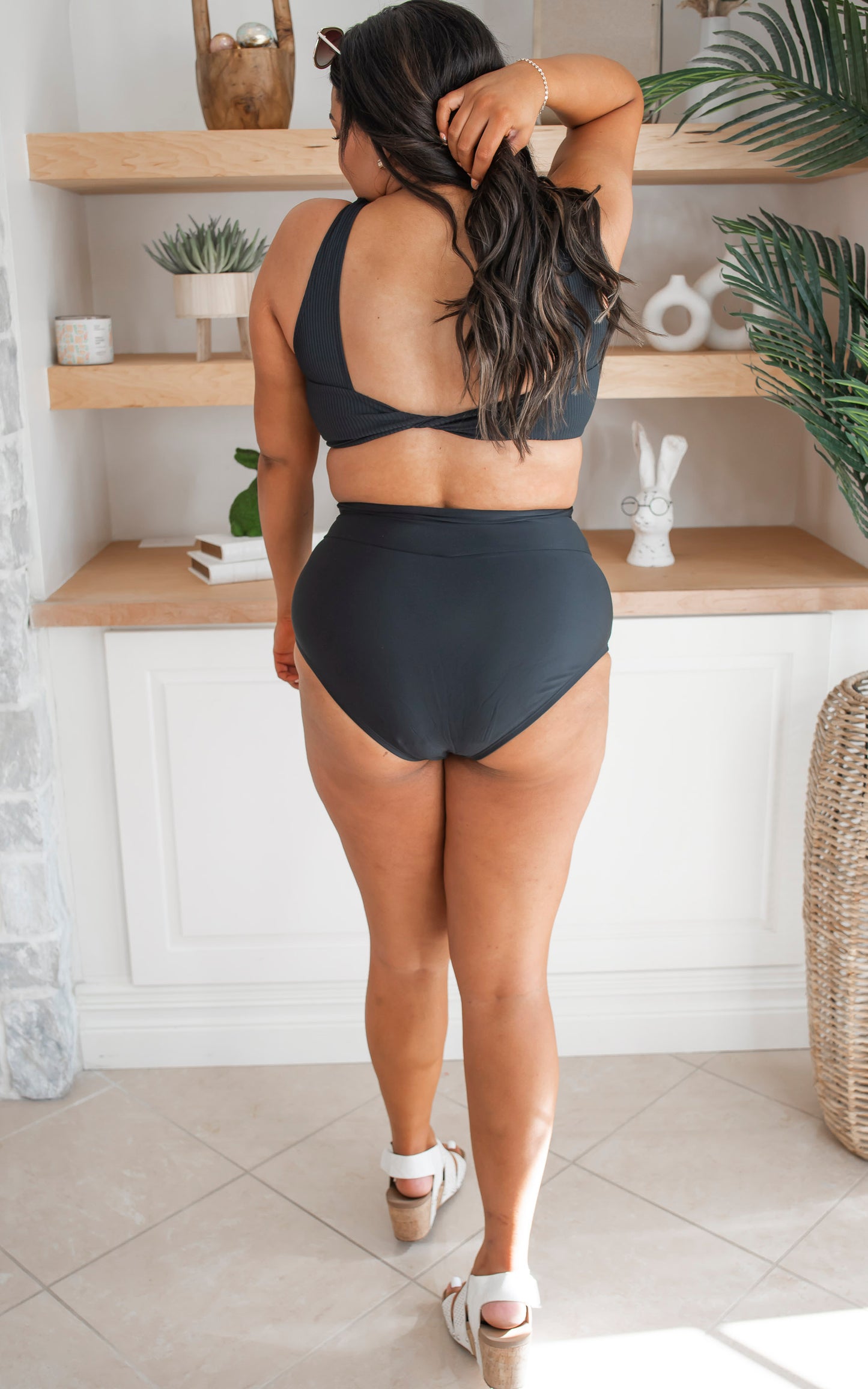 Vacationer Ultra High V Bottoms | Black (BOTTOM ONLY)