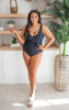 Palm Beach Black Wrap Front One Piece Swimsuit