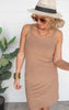 mocha ribbed tank dress 