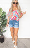 rling Red Off the Shoulder Floral Blouse Top