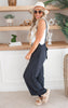 Woven Tie Back Suspender Jumpsuit w/ Pockets - Final Sale