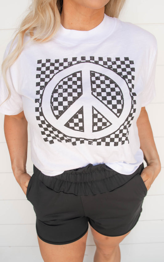 Check My Peace Cropped Tee** - Final Sale