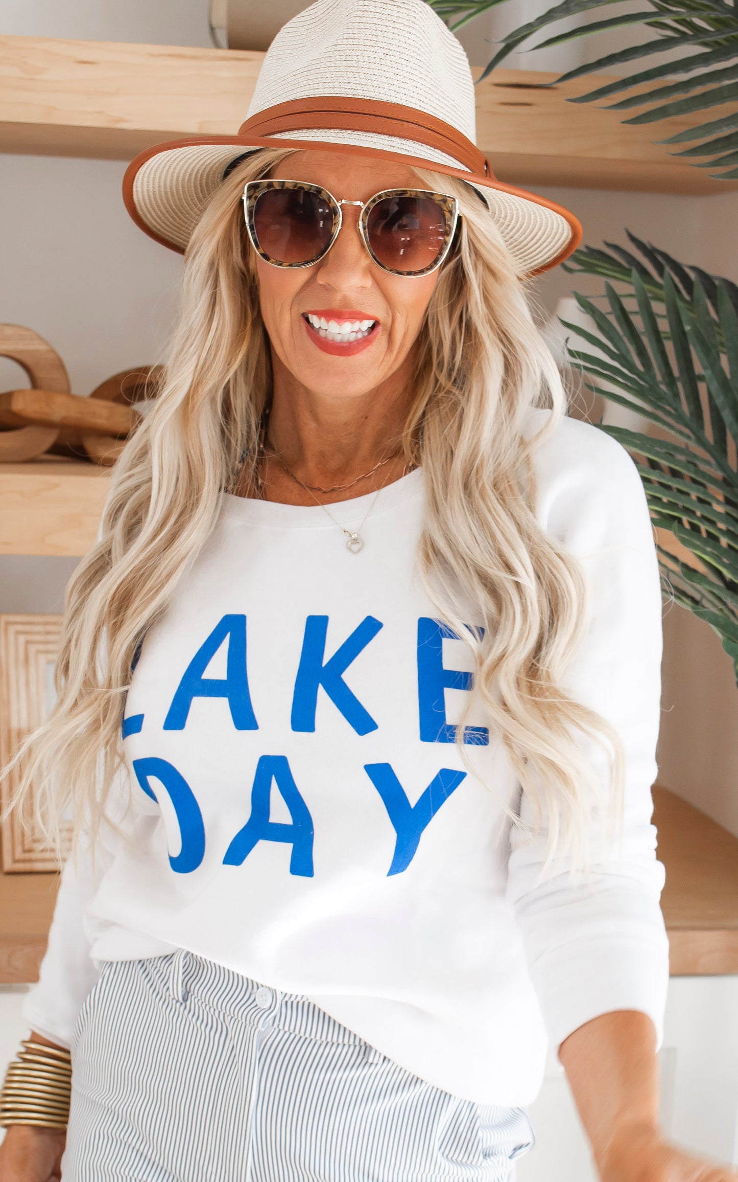 Lake Day Fleece Slouchy - White**