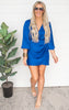 The Allison Washed Satin Crepe Bell Sleeve Bodycon Dress