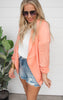 Shine Soft Peach Open Blazer