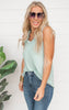 DUSTY GREEN SLEEVELESS TOP 