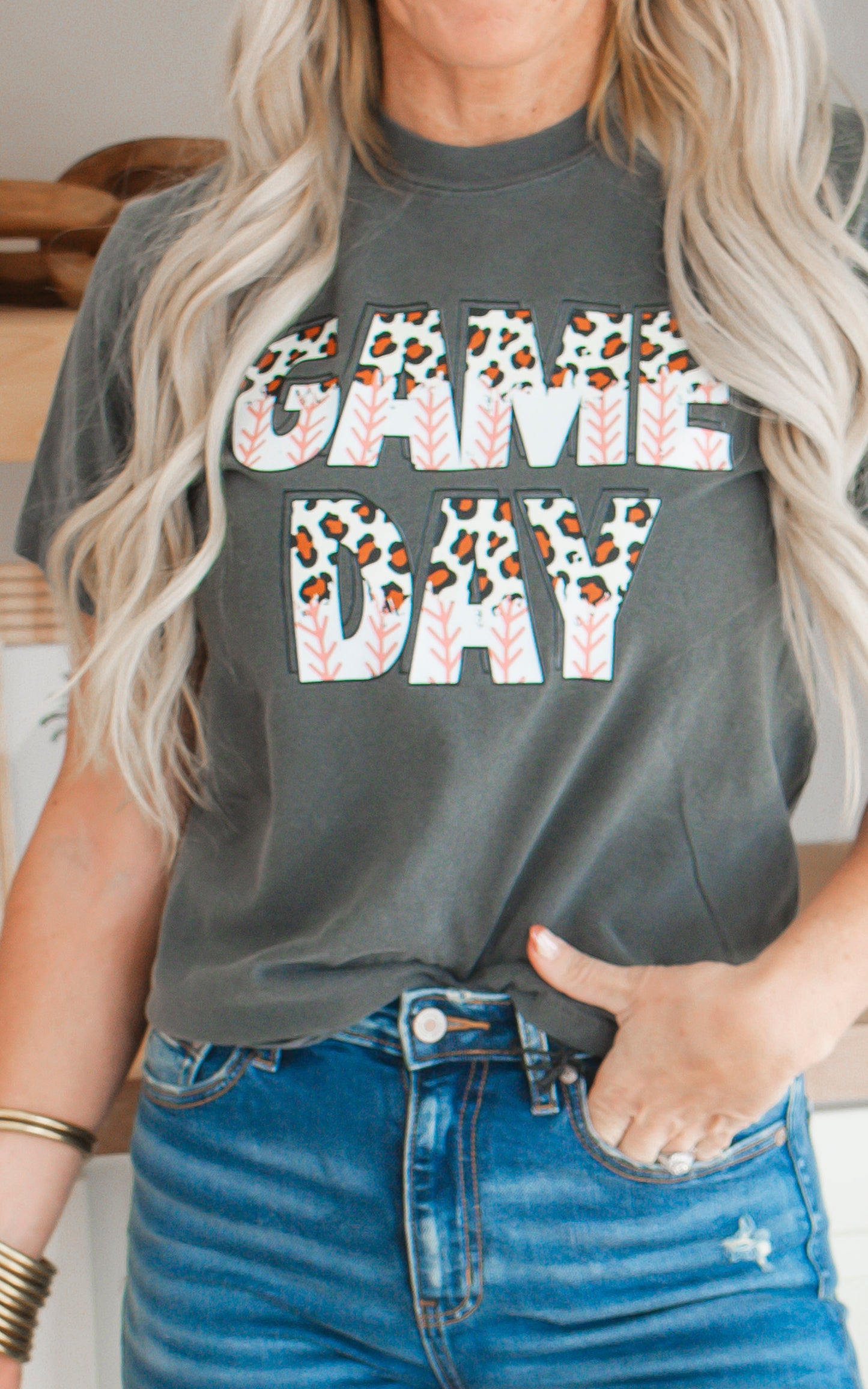 Leopard Game Day Garment Dyed Graphic T-shirt