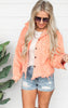 Neon Orange Cropped Corduroy Jacket - POL