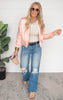 Peach Satin Varsity Band Jacket