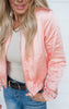 PEACH SATIN JACKET 