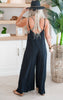 Black Sleeveless V-Neck Jumpsuit - Final Sale