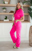 Hot Pink Garment Dyed Short Sleeve Straight Jumpsuit | Judy Blue