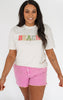 Rainbow Beach Garment Dyed Graphic T-shirt | Cream