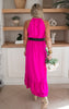 Fuchsia Air Flow Halter Neck Maxi Dress