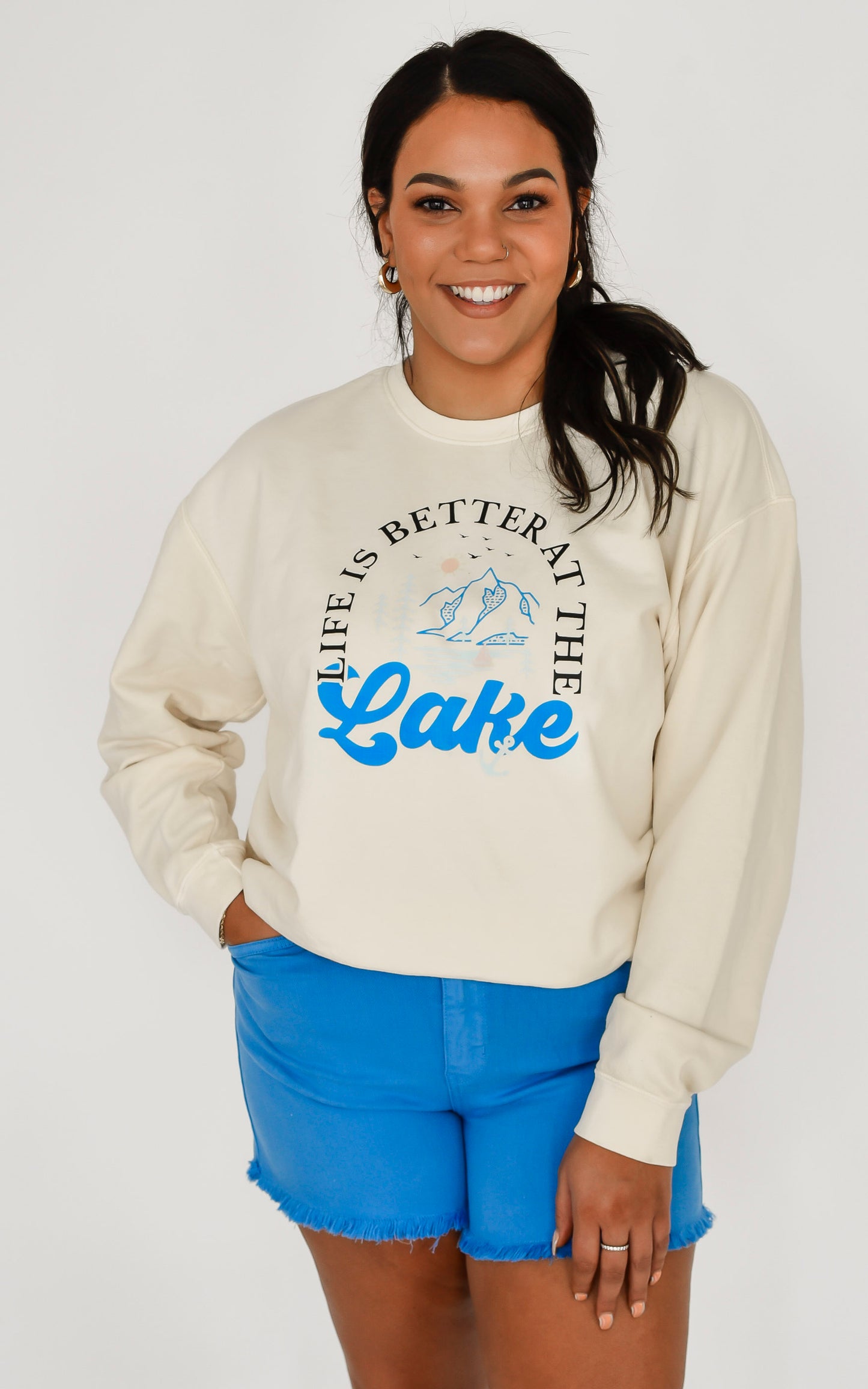 Life is Better at the Lakes Comfort Colors Lightweight Crewneck Sweatshirt