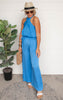 Silky Wide Leg Pants Clean Blue