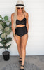 Black Halter One Piece Swim Suit