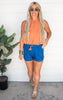 Everyday Shorts - Blue & Orange Drawstring Shorts - Final Sale