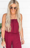 Ready for It Strapless Jumpsuit | Wine