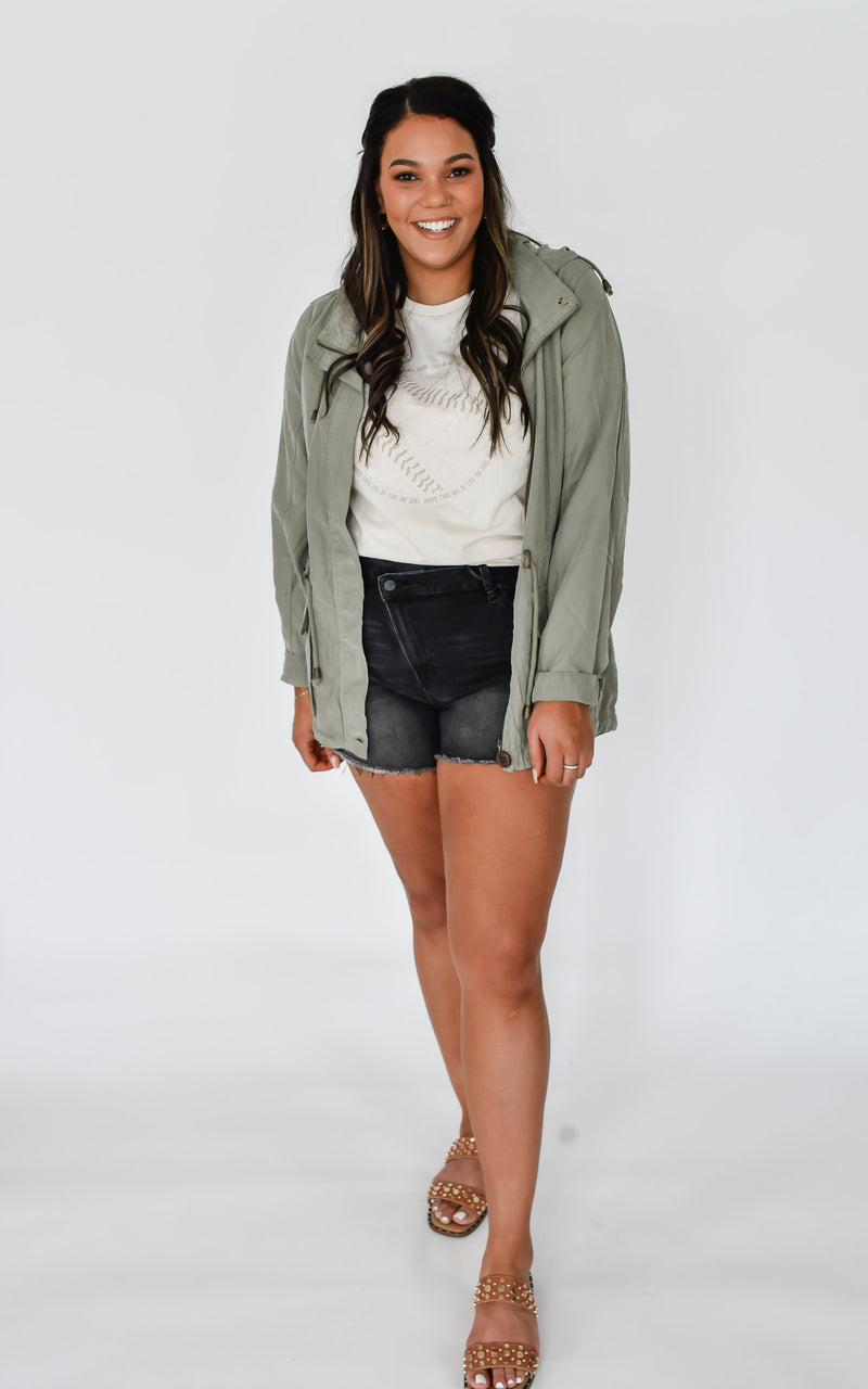 Hooded Anorak Jacket With Cargo Pockets