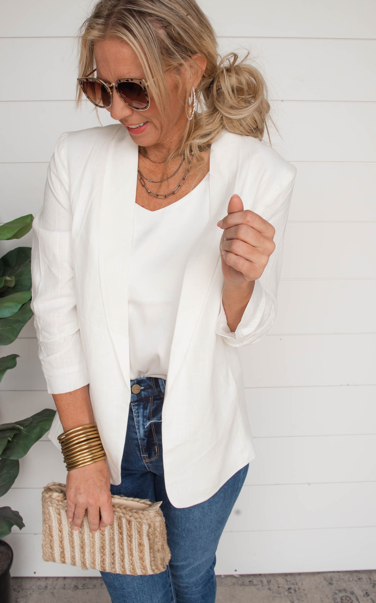 Classic White Fitted Blazer