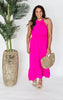 Fuchsia Air Flow Halter Neck Maxi Dress - Final Sale