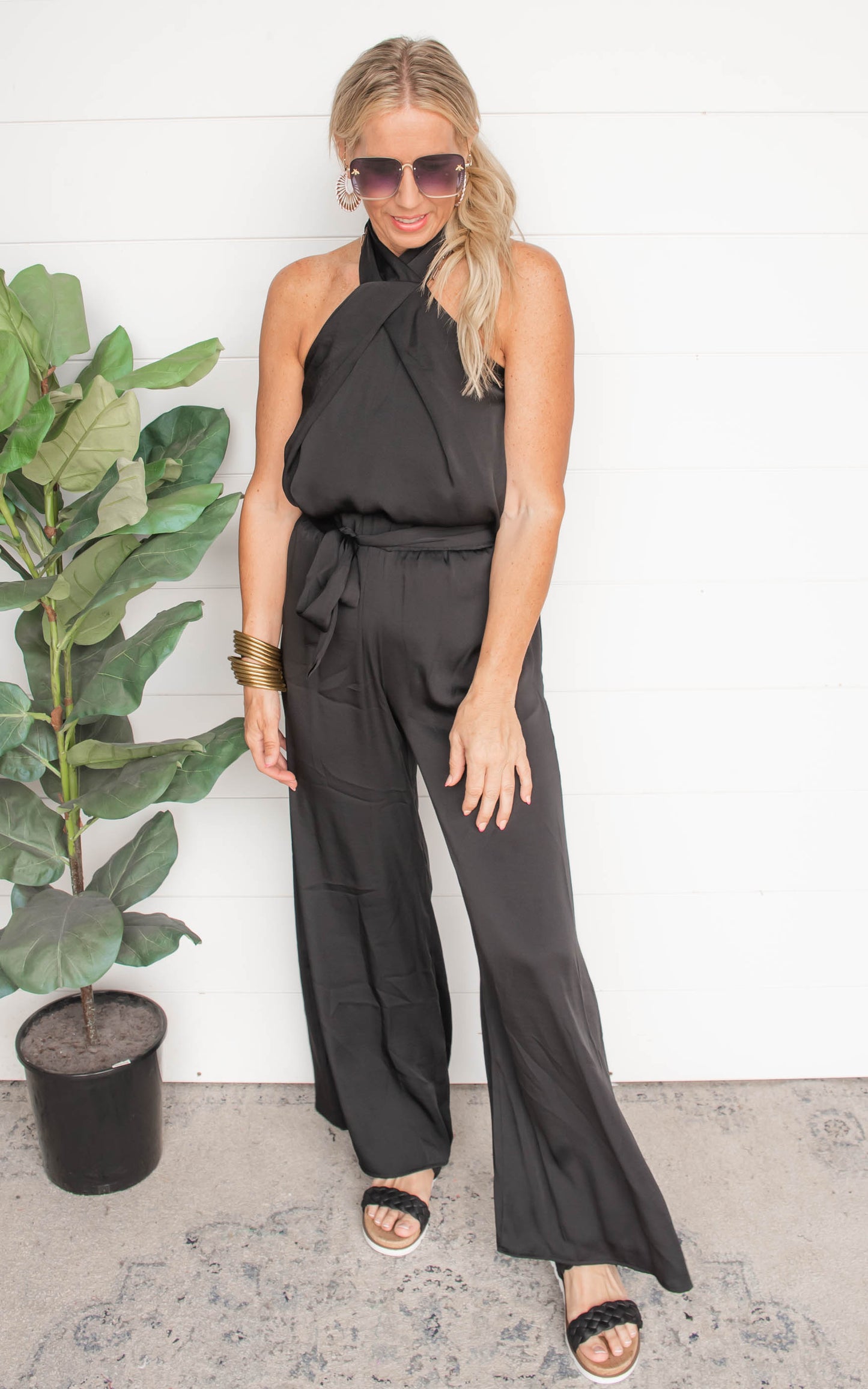 The Maddi X Silky Wide Leg Pants Black