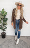 Brown brushed knit cardigan 