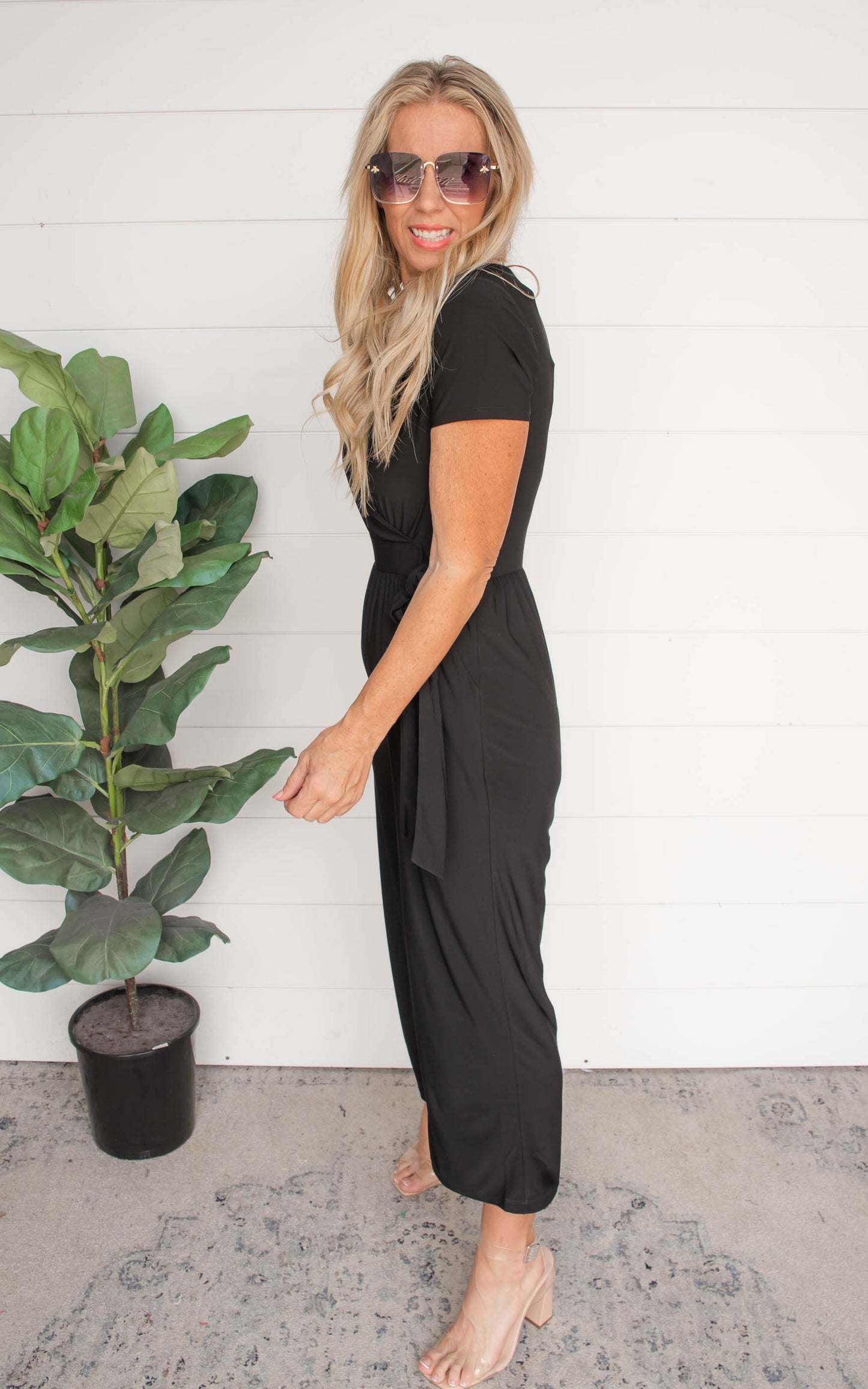 black jumpsuit