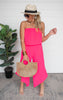 Ready for It Strapless Jumpsuit | Hot Pink