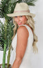 Taupe Color Band Straw Panama Hat**