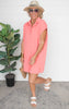 Sunday Casual Salmon Shirt Dress