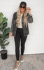 black Leopard Contrast Denim Jacket