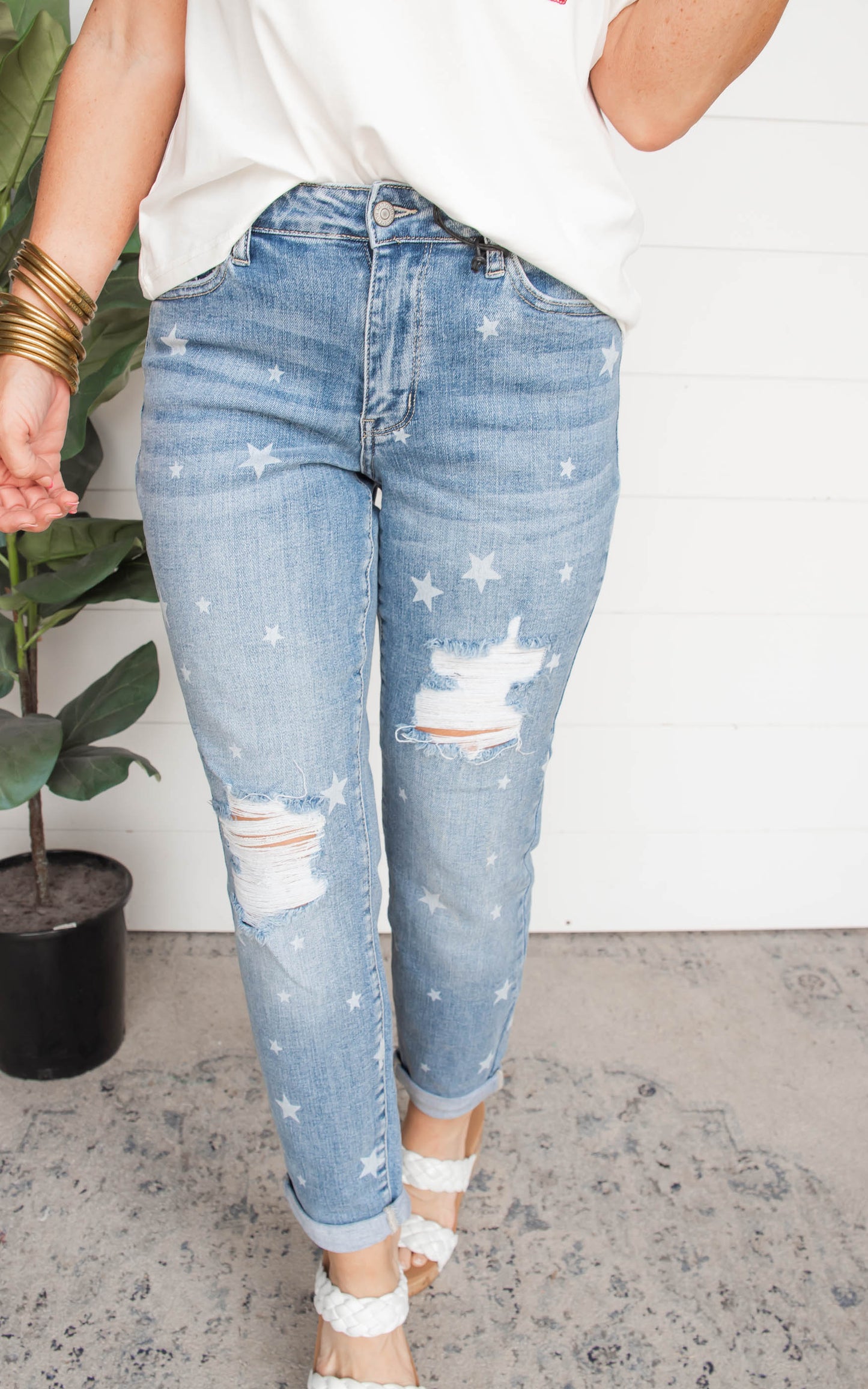 Star Crossed Destroy & Roll Cuff Boyfriend Denim Jeans