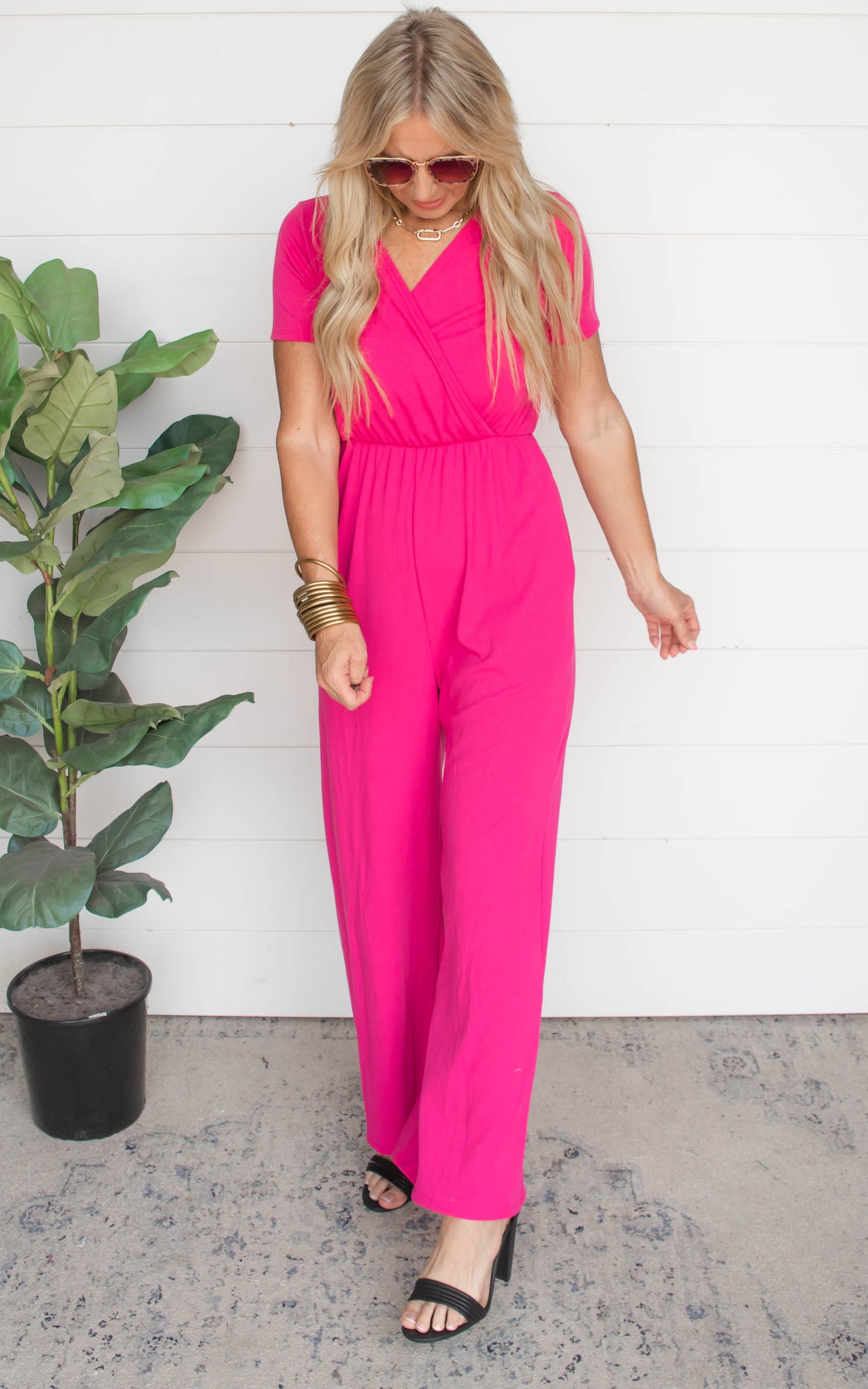 Love Yourself Fuchsia Jumpsuit | White Birch