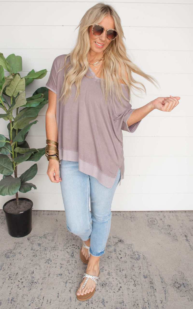 Everyday Casual Washed Knit Top