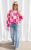 Pink Checkered Sweater